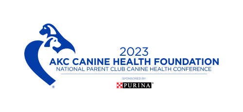 logo for the 2023 AKC Canine Health Foundation National Parent Club Canine Health Conference