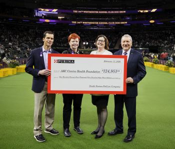 Photo of the 2020 Purina Parent Club Partnership Program check.