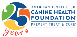 AKC Canine Health Foundation's 25th Anniversary logo