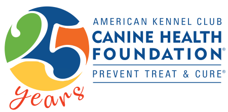 AKC Canine Health Foundation's 25th Anniversary logo